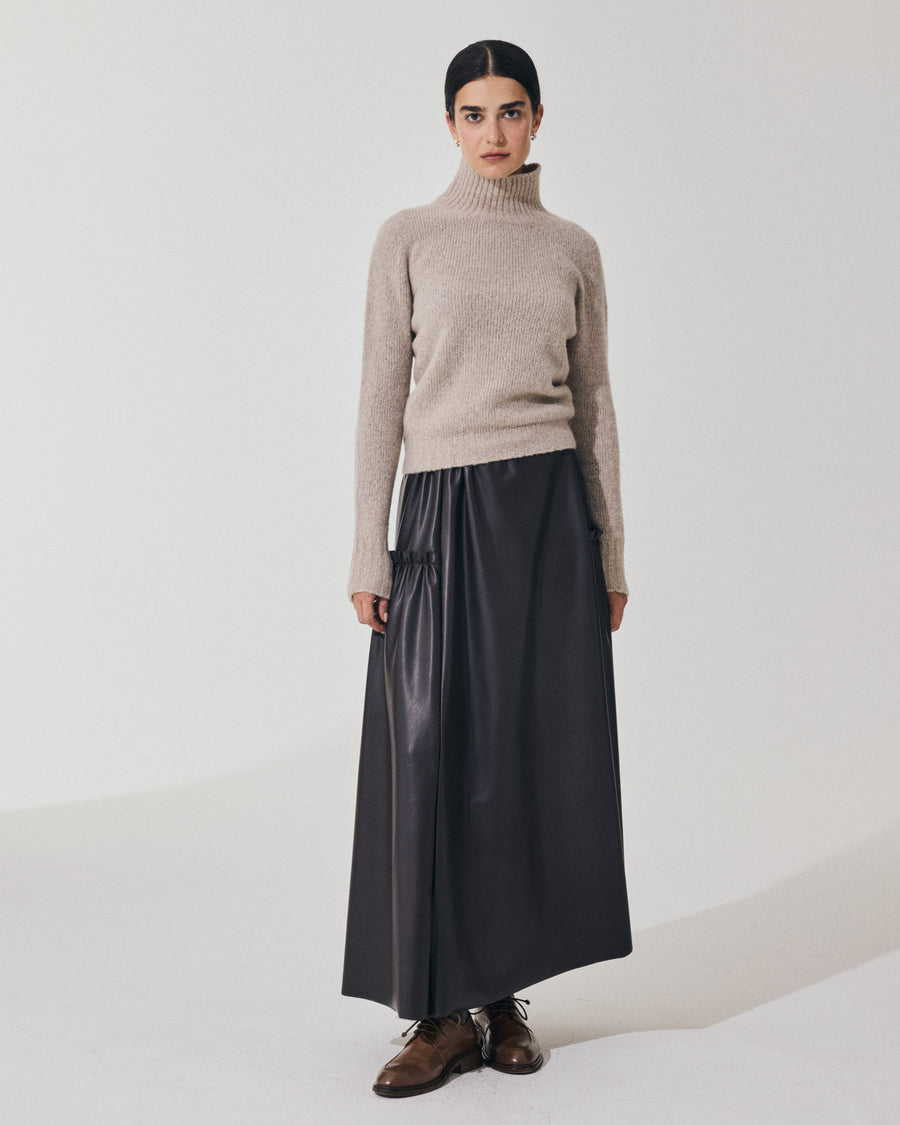 Scaglione TURTLE NECK SLIM PUFFED CASHMERE BEIGE Soddisfazione Garantita