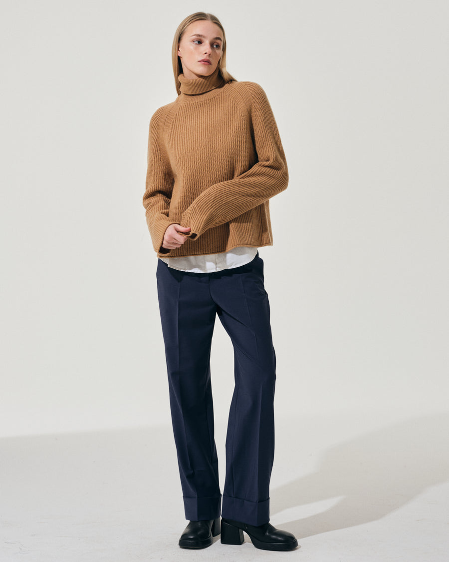 Scaglione ROUND NECK RAGLAN FISHERMAN CARAMEL Negozi Online