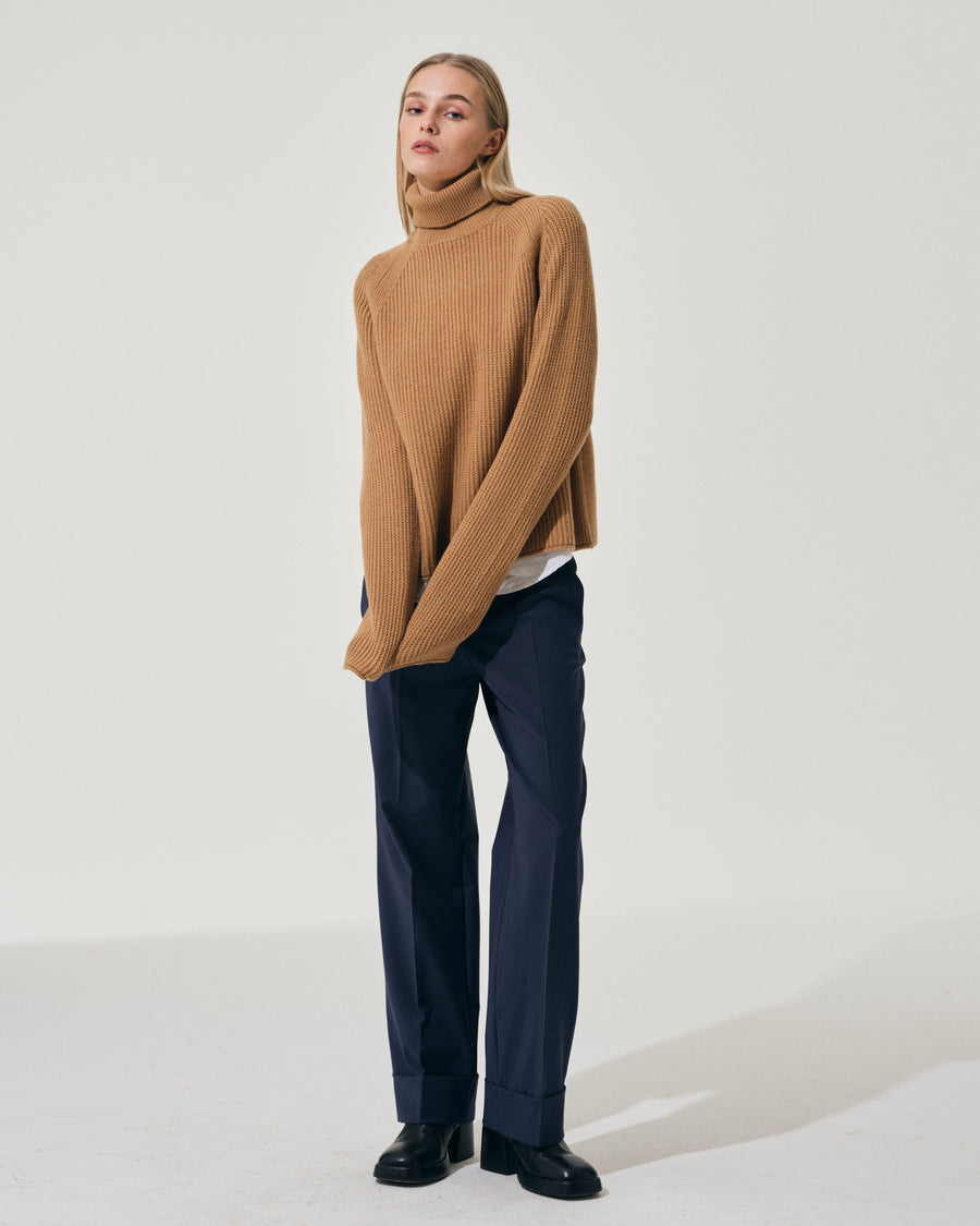 Scaglione ROUND NECK RAGLAN FISHERMAN CARAMEL Negozi Online