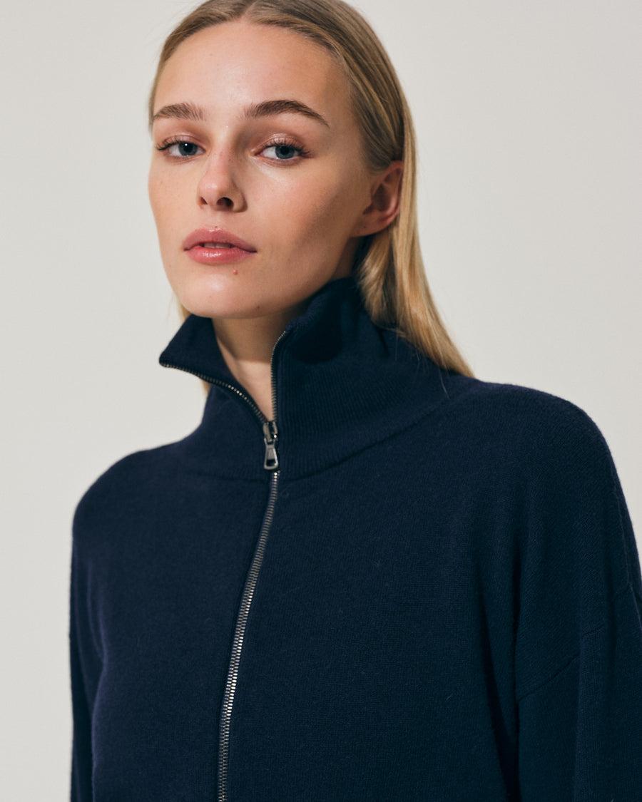Scaglione BOMBER ZIP CASH BLEND NAVY Fino Al -60%