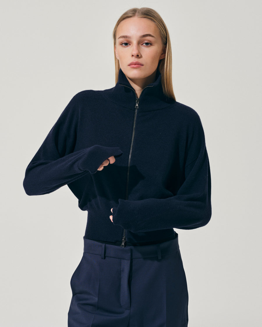 Scaglione BOMBER ZIP CASH BLEND NAVY Fino Al -60%