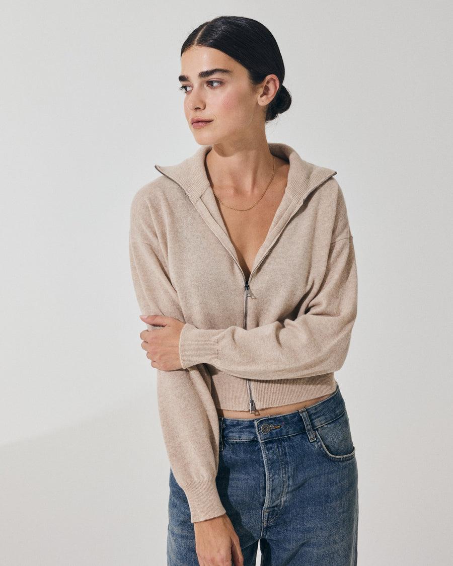 Scaglione BOMBER ZIP CASH BLEND SAND Shopping Online