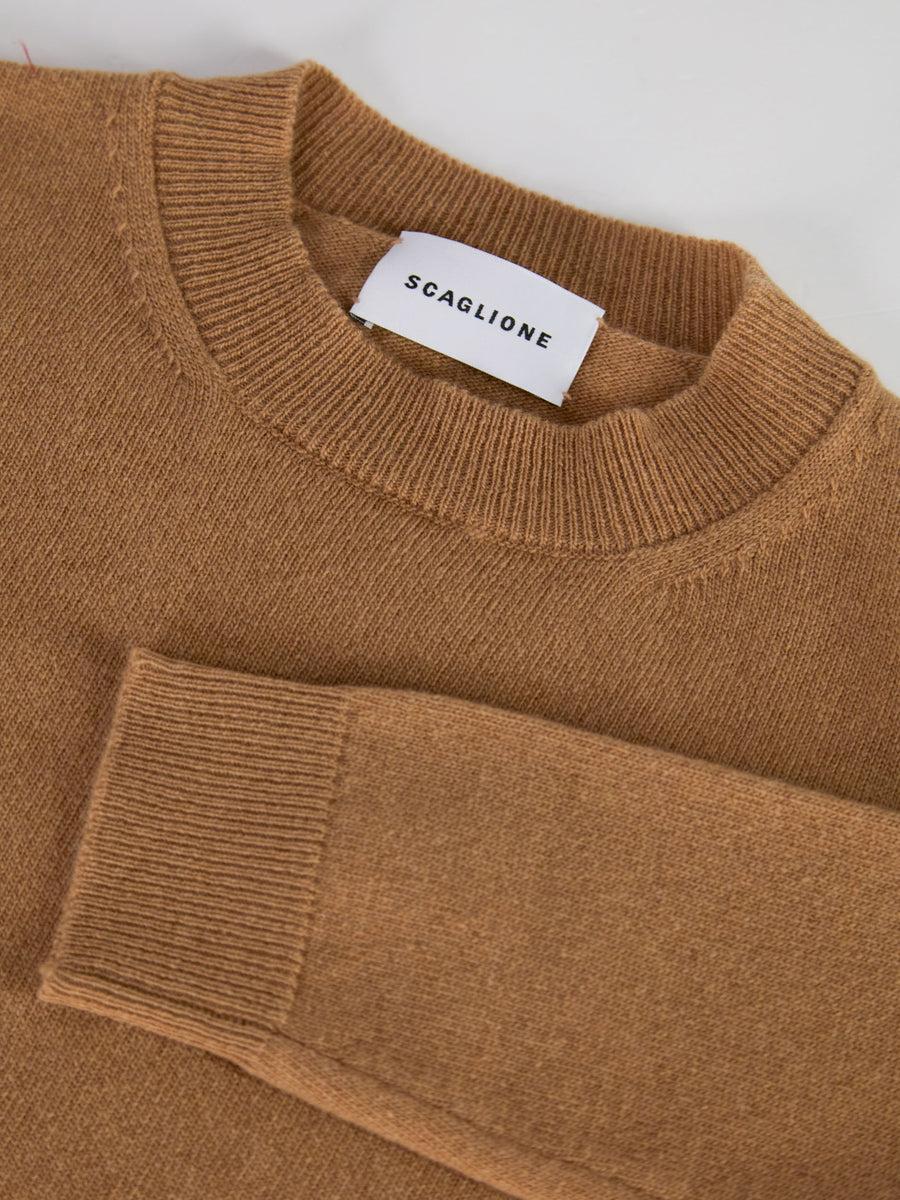 Scaglione ROUND NECK BASIC CASH BLEND CARAMEL Sconto