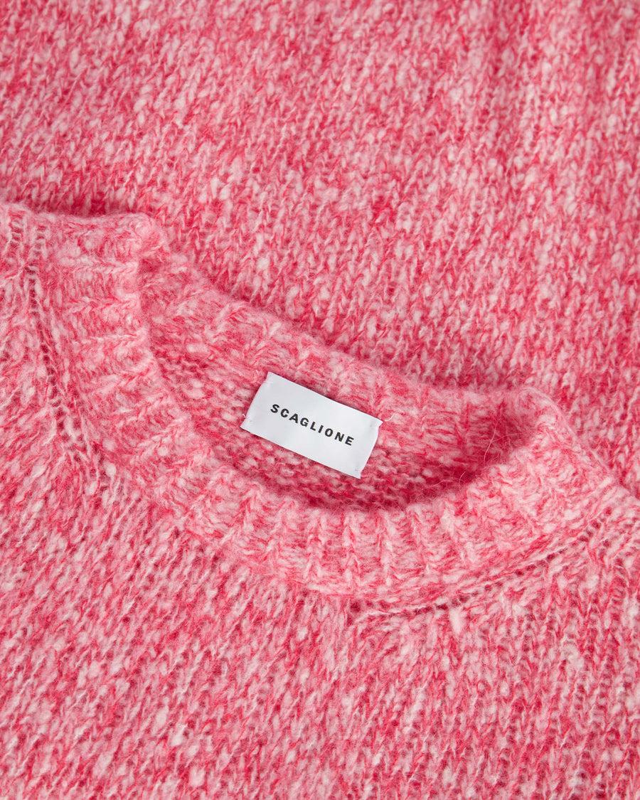 Scaglione ROUND NECK OVER MOULINE' MAGENTA Economico