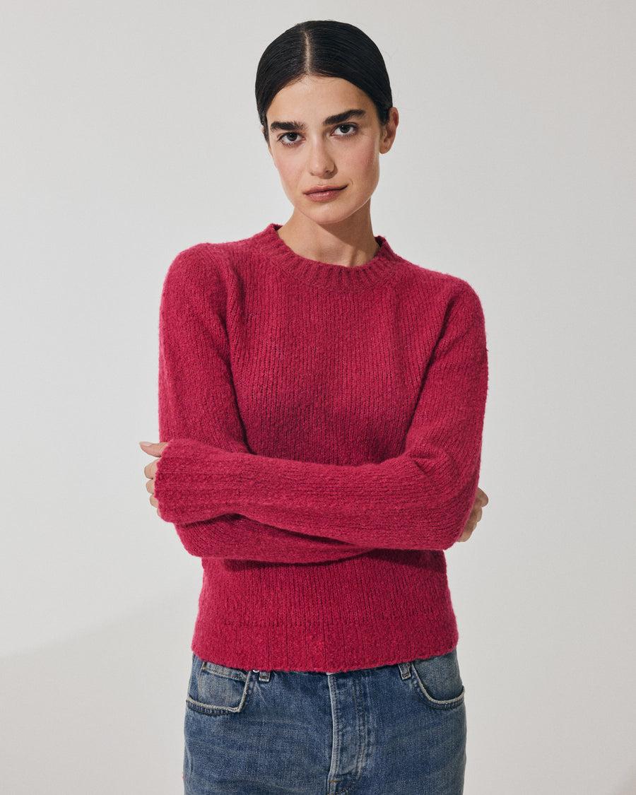 Scaglione ROUND NECK SLIM PUFFED CASHMERE SEAMLESS DAHLIA Online