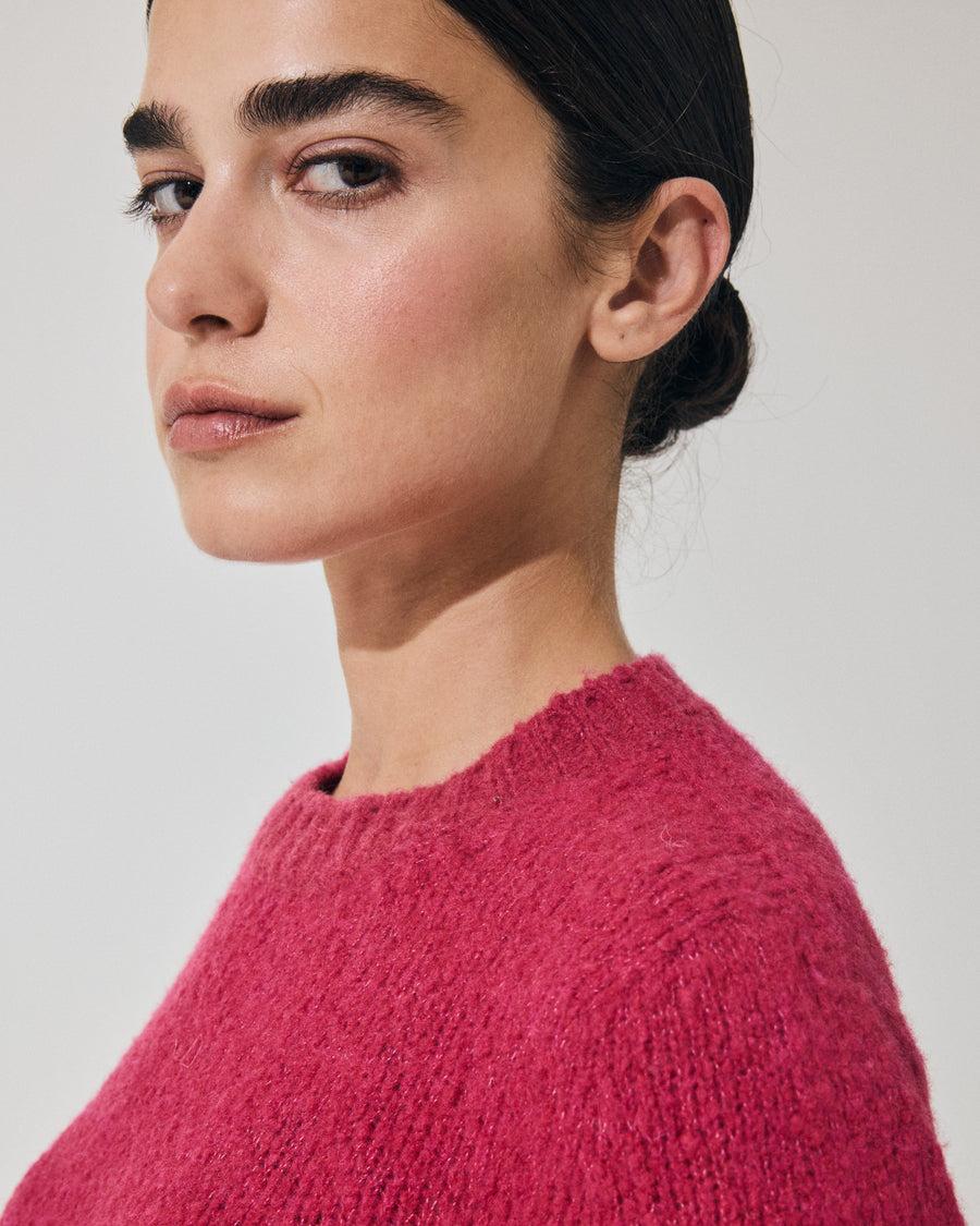 Scaglione ROUND NECK SLIM PUFFED CASHMERE SEAMLESS DAHLIA Online