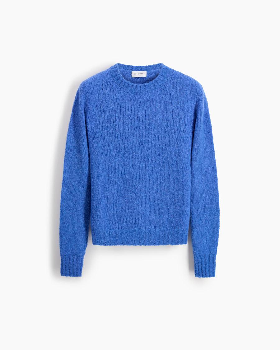 Scaglione ROUND NECK SLIM PUFFED CASHMERE SEAMLESS CORNFLOWER Outlet