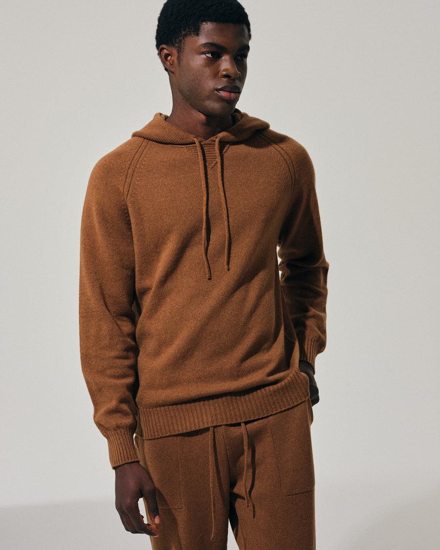 Scaglione HOODY RAGLAN HYBRD CASHMERE RHUM Negozio