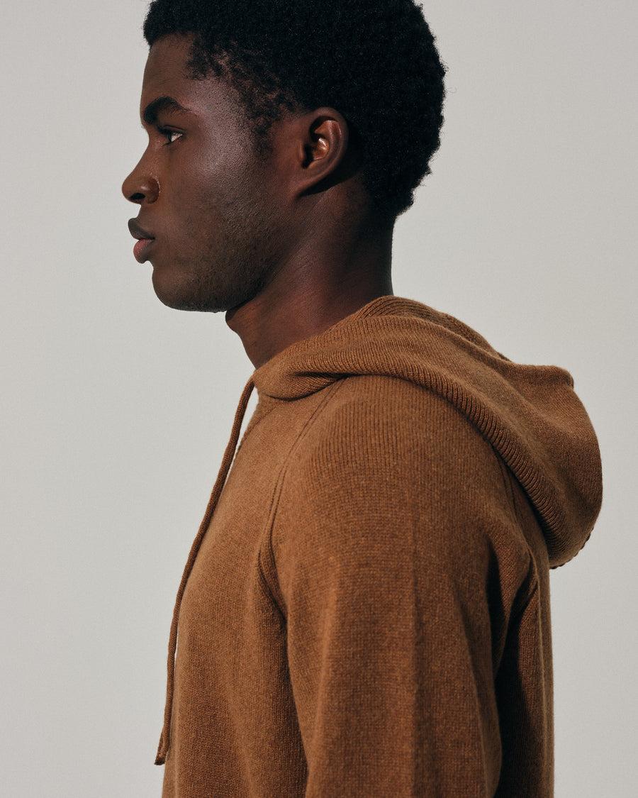 Scaglione HOODY RAGLAN HYBRD CASHMERE RHUM Negozio