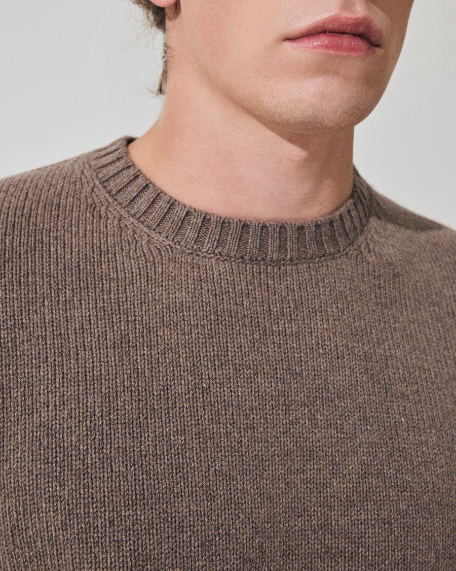 Scaglione ROUND NECK SOFT HYBRD CASHMERE TAUPE Moda