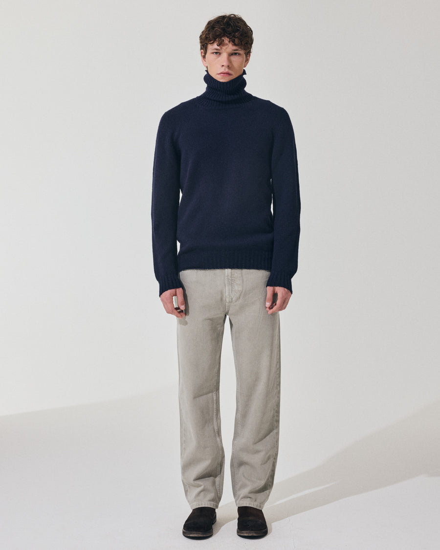 Scaglione TURTLE NECK SEAMLESS SOFTWOOL DKNAVY Italy