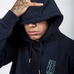 Sort of looser REVOLUTION_navy hoodie Vendita Economica