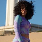 Sort of looser Eco-Crop Top Yoga_Violet Offerta