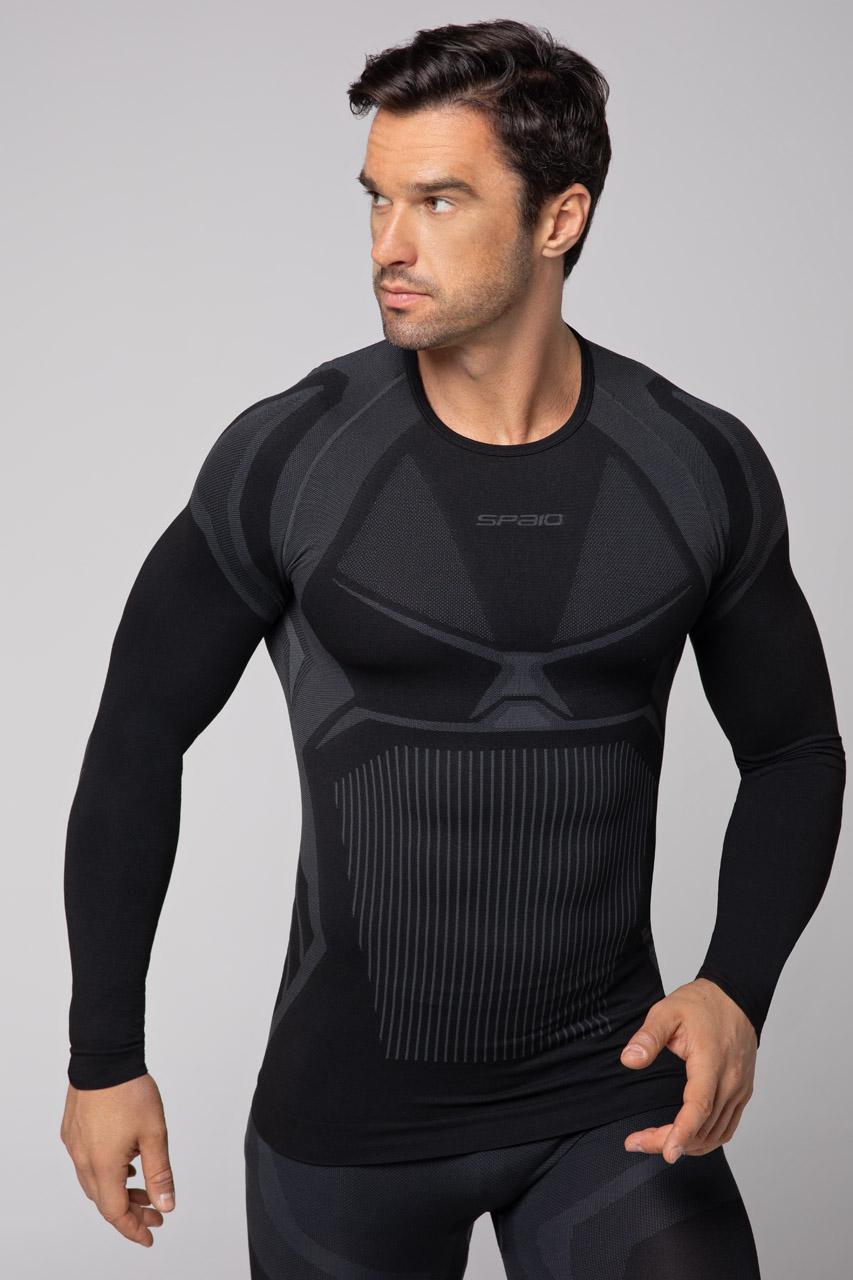 Spaio SPAIO MAGLIA M/L TERMOATTIVA "CONFIDENCE" NERO/GRIGIO Sottocosto