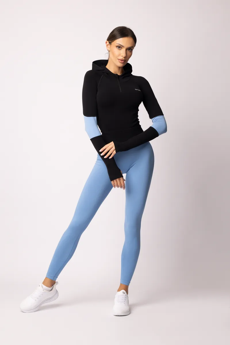 Spaio SPAIO FELPA ADAPT – DOUBLE COLOUR LINCHEN BLUE/BLACK Offerta