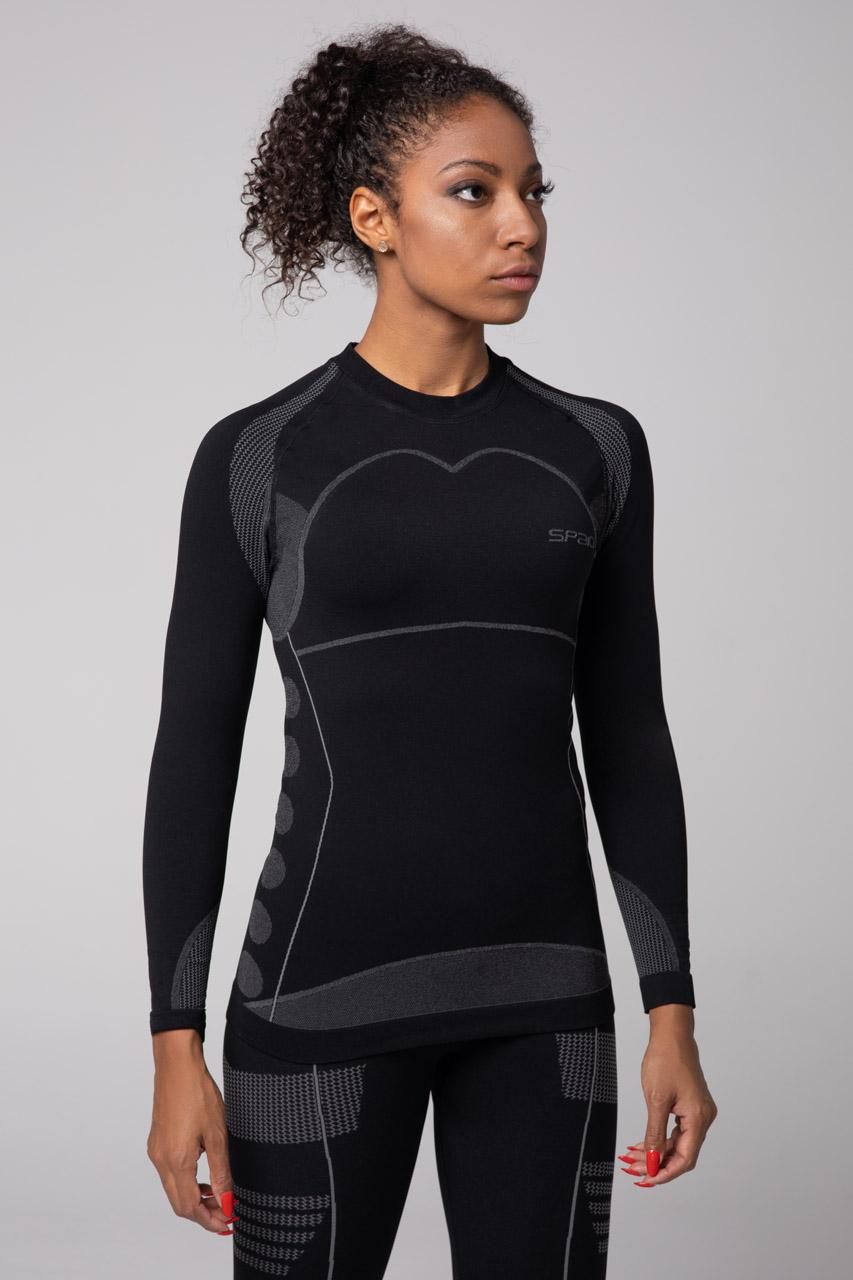 Spaio SPAIO MAGLIETTA TERMOATTIVA CON MANICHE LUNGHE THERMO-EVO DONNA NERO/GRIGIO Vendita Economica