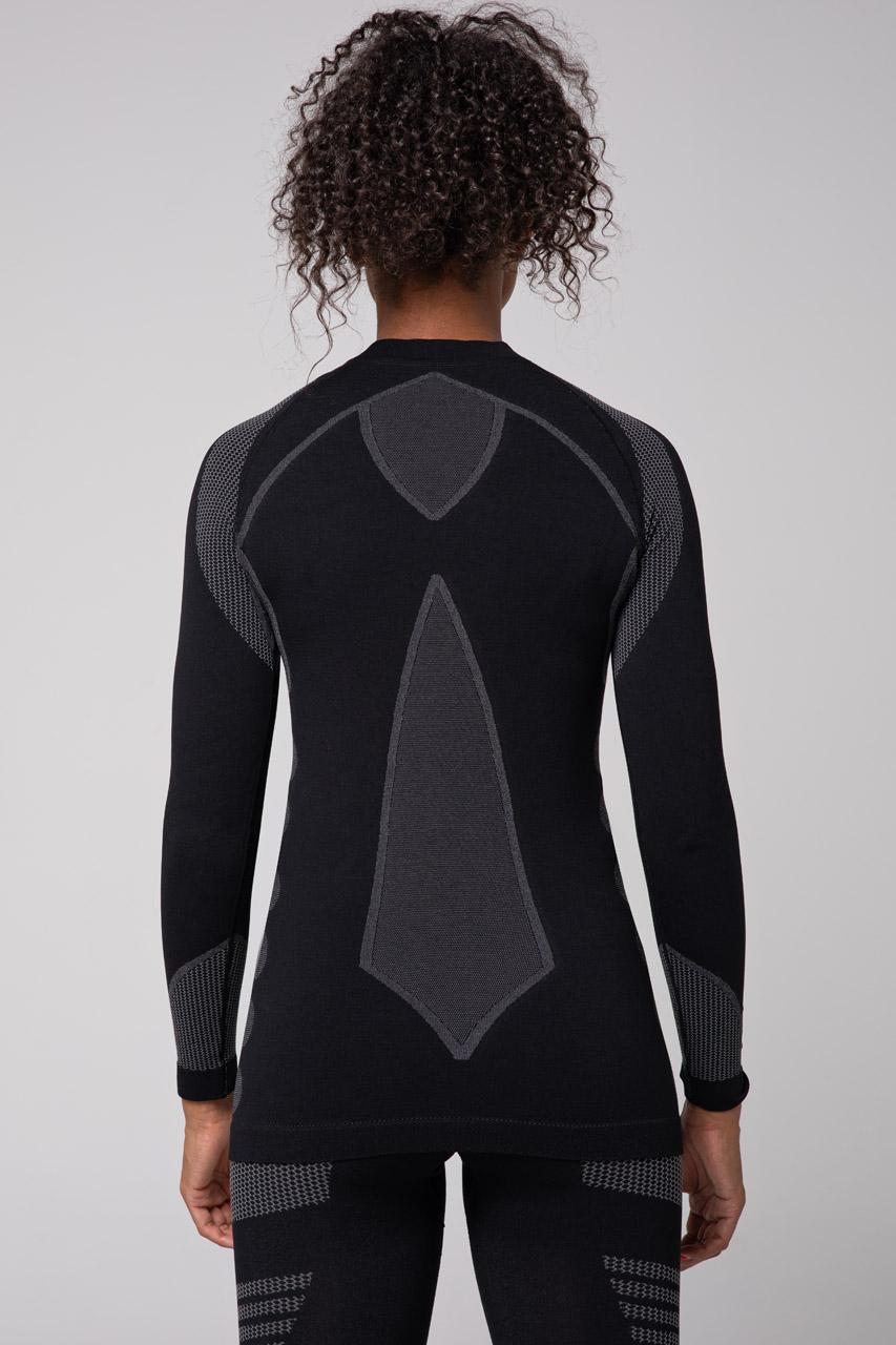 Spaio SPAIO MAGLIETTA TERMOATTIVA CON MANICHE LUNGHE THERMO-EVO DONNA NERO/GRIGIO Vendita Economica