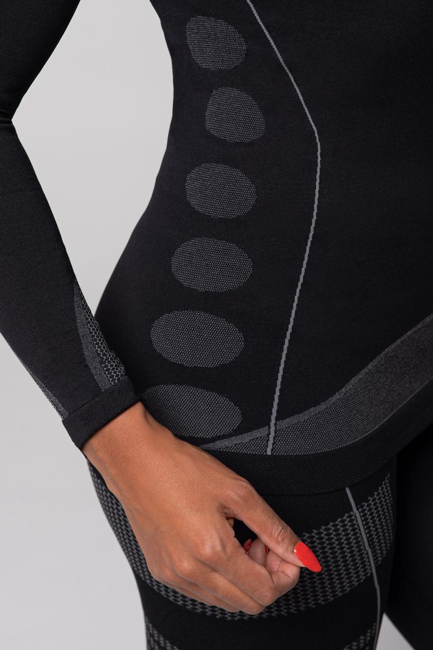 Spaio SPAIO MAGLIETTA TERMOATTIVA CON MANICHE LUNGHE THERMO-EVO DONNA NERO/GRIGIO Vendita Economica