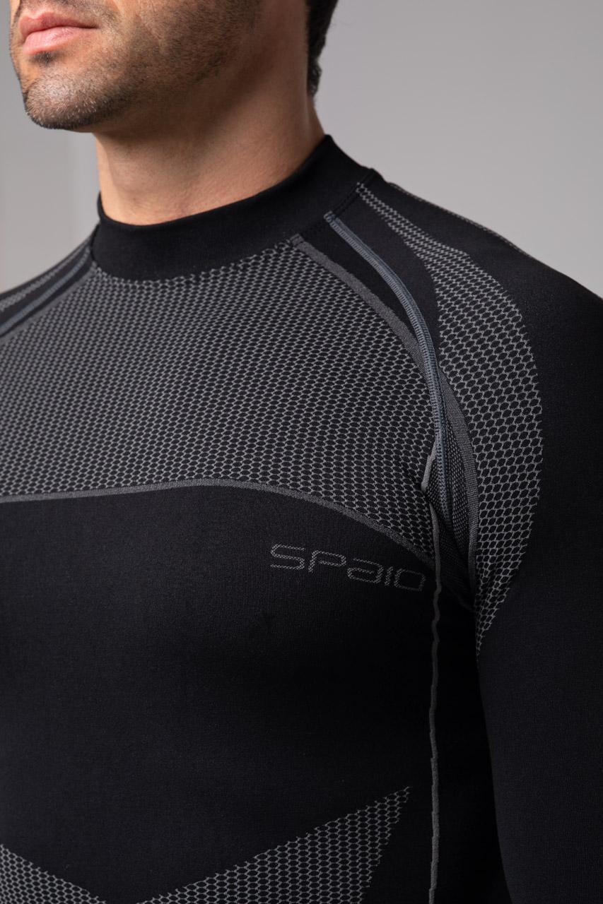 Spaio SPAIO MAGLIETTA TERMOATTIVA CON MANICHE LUNGHE THERMO-EVO UOMO NERO/GRIGIO Fino al 50% di sconto