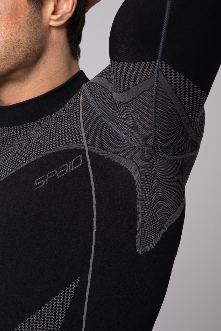 Spaio SPAIO MAGLIETTA TERMOATTIVA CON MANICHE LUNGHE THERMO-EVO UOMO NERO/GRIGIO Fino al 50% di sconto