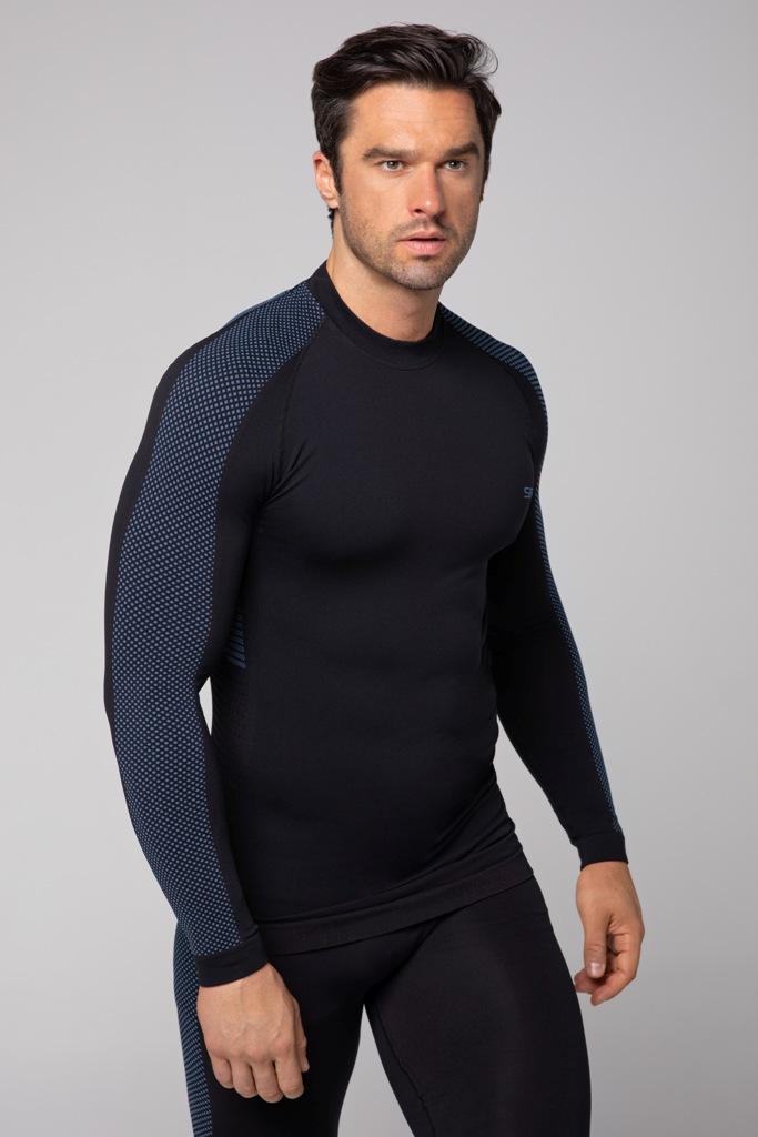 Spaio SPAIO MAGLIA M/L TERMOATTIVA "FIERCE" NERO/BLU Soddisfazione Garantita