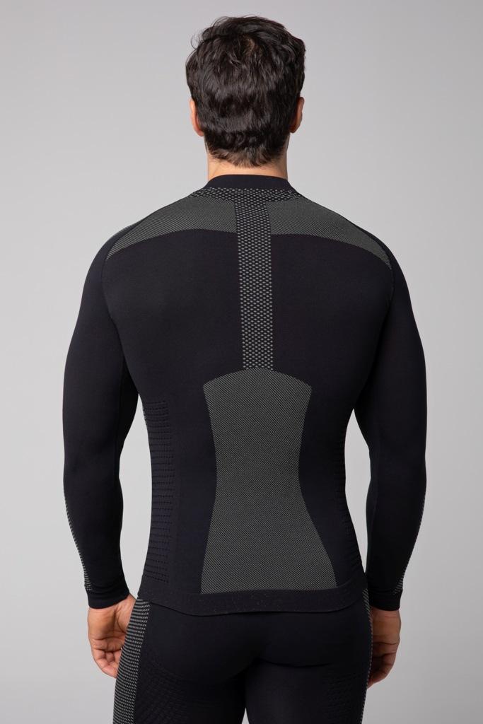Spaio SPAIO MAGLIA M/L TERMOATTIVA "FIERCE" NERO/GRIGIO Qualità Garantita