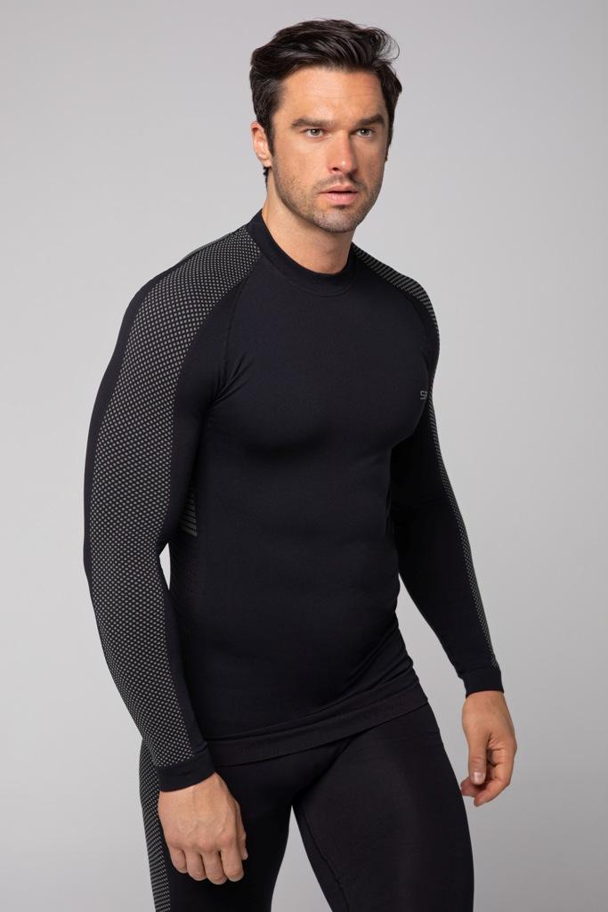 Spaio SPAIO MAGLIA M/L TERMOATTIVA "FIERCE" NERO/GRIGIO Qualità Garantita