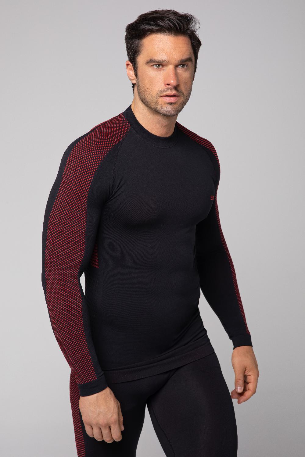 Spaio SPAIO MAGLIA M/L TERMOATTIVA "FIERCE" NERO/ROSSO Negozi Online