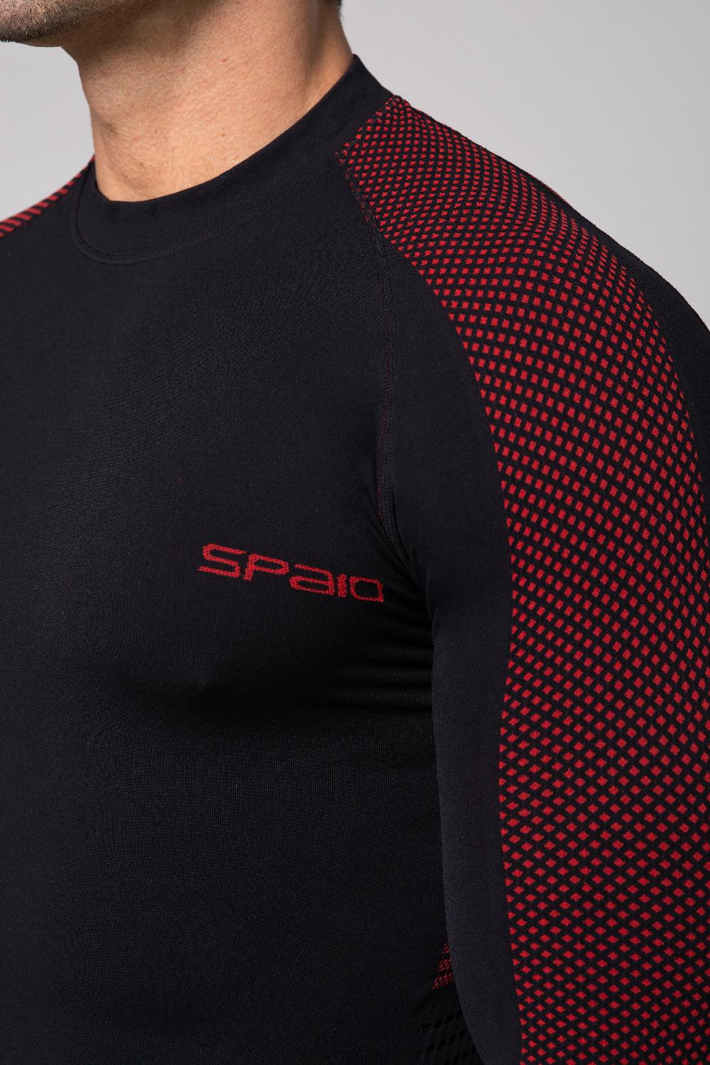 Spaio SPAIO MAGLIA M/L TERMOATTIVA "FIERCE" NERO/ROSSO Negozi Online