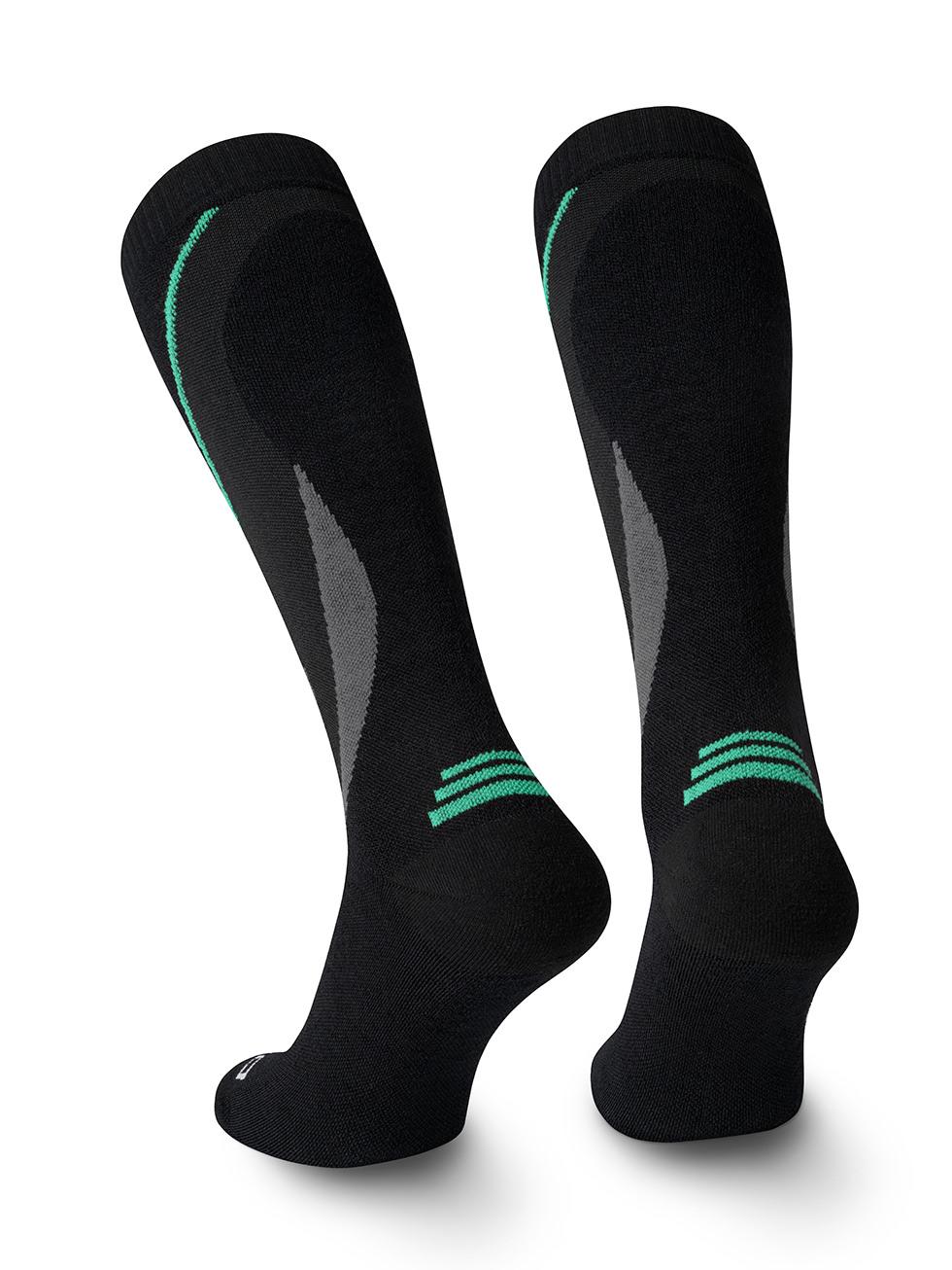 Spaio SPAIO calze da sci compressive SKI SOCKS 01 BLACK/GREY/GREEN Vendita Calda