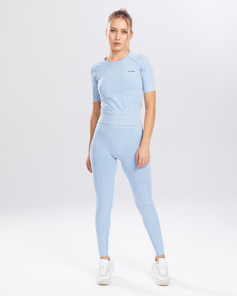 Spaio SPAIO RASHGUARD MELANGE MANICHE CORTE LINCHEN BLUE Sottocosto