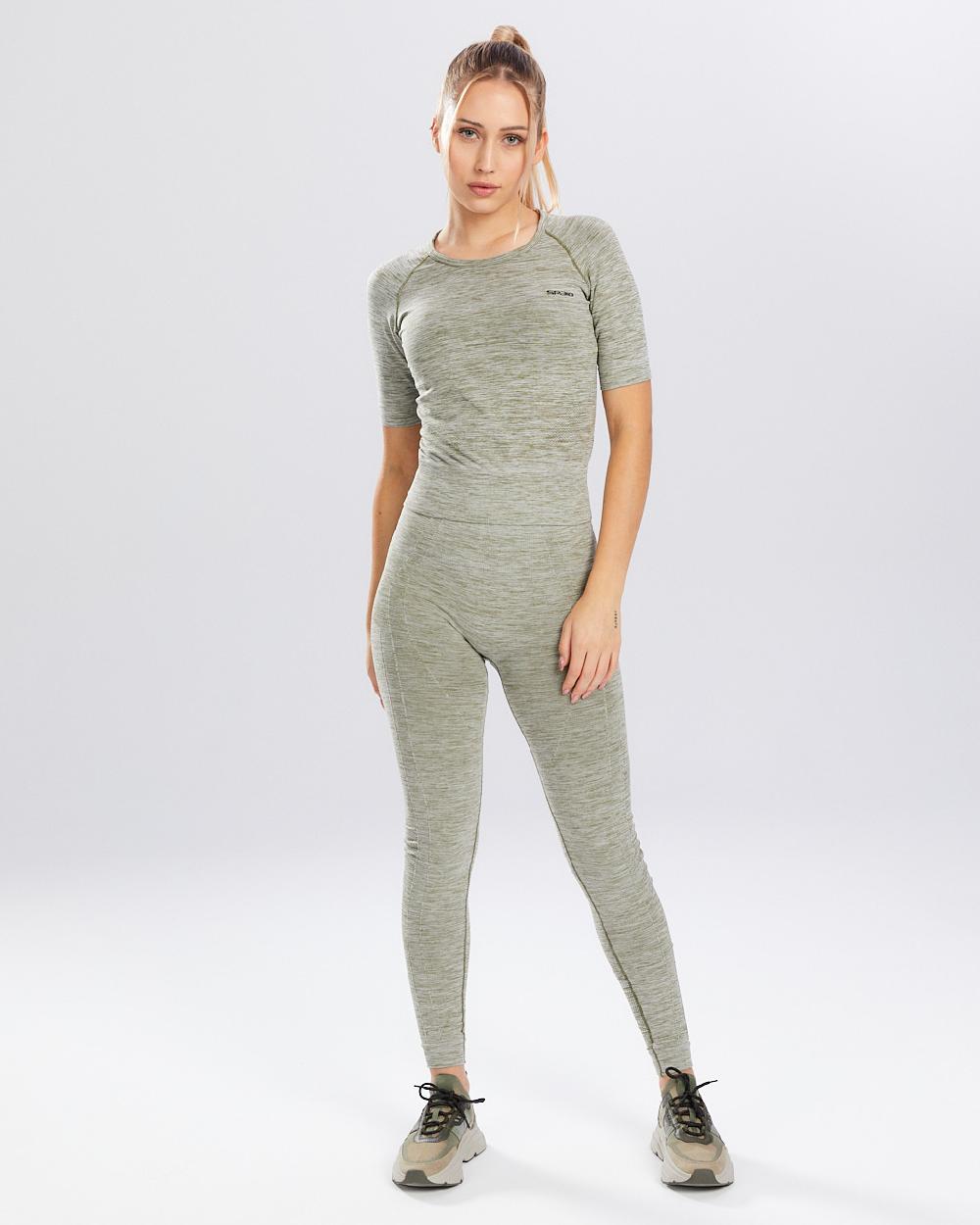 Spaio SPAIO RASHGUARD MELANGE MANICHE CORTE KHAKI Sconto
