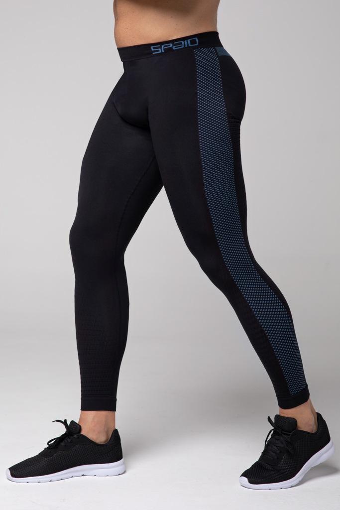 Spaio SPAIO LEGGINGS TERMOATTIVI "FIERCE" NERO/BLU Nuova