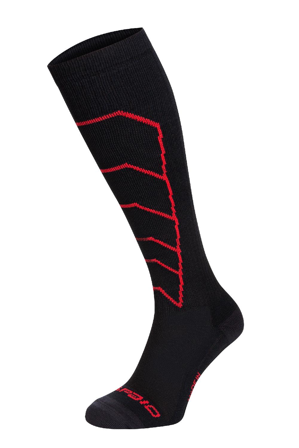 Spaio CALZE LUNGHE A COMPRESSIONE "RAPID" NERO/ROSSO Spedizione Gratuita