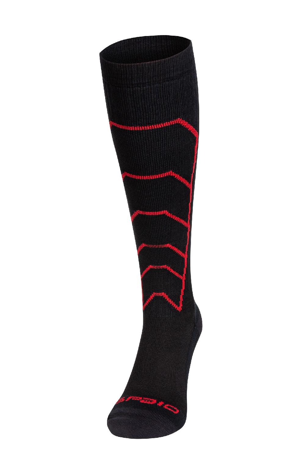 Spaio CALZE LUNGHE A COMPRESSIONE "RAPID" NERO/ROSSO Spedizione Gratuita