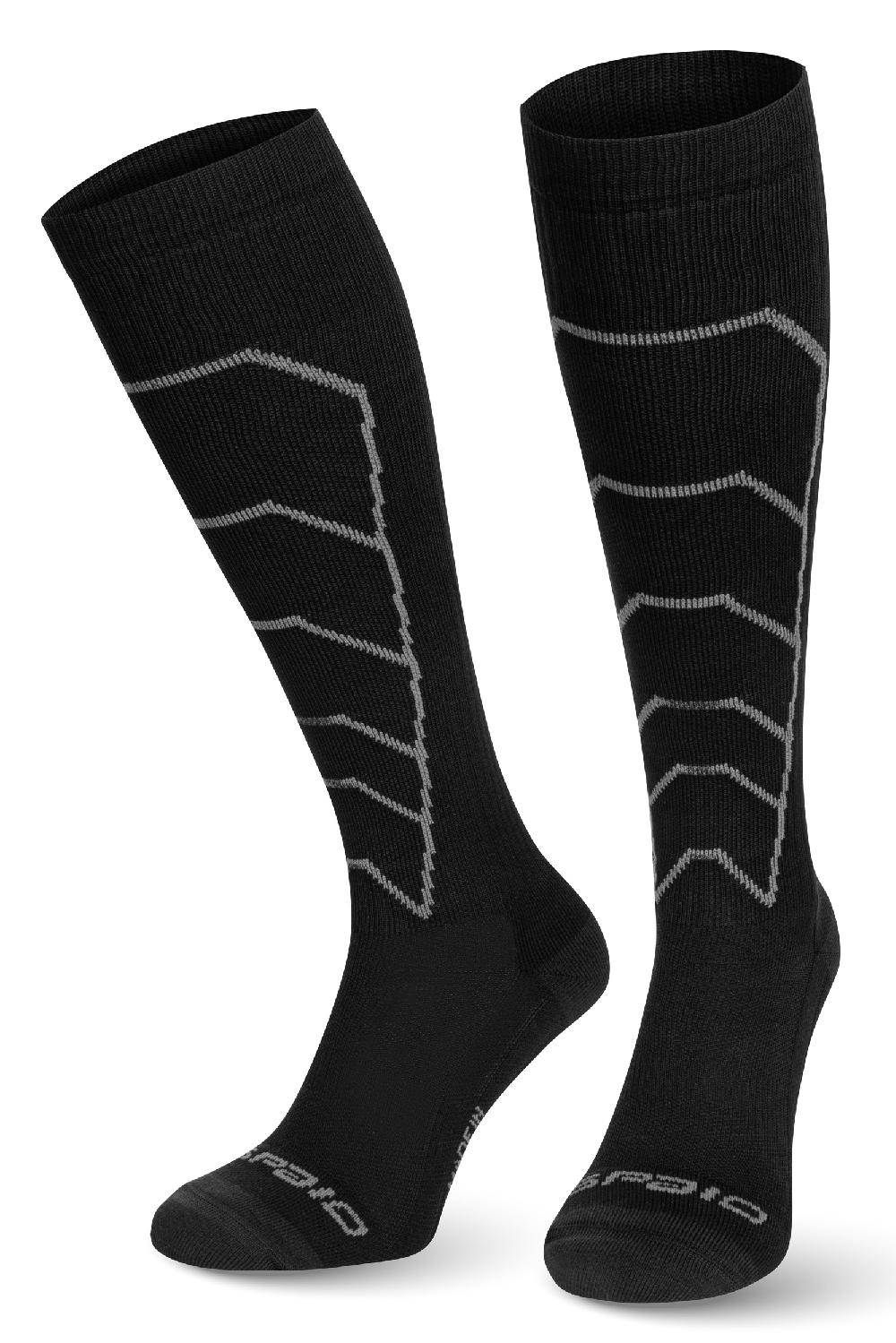 Spaio CALZE LUNGHE A COMPRESSIONE "RAPID" NERO/GRIGIO