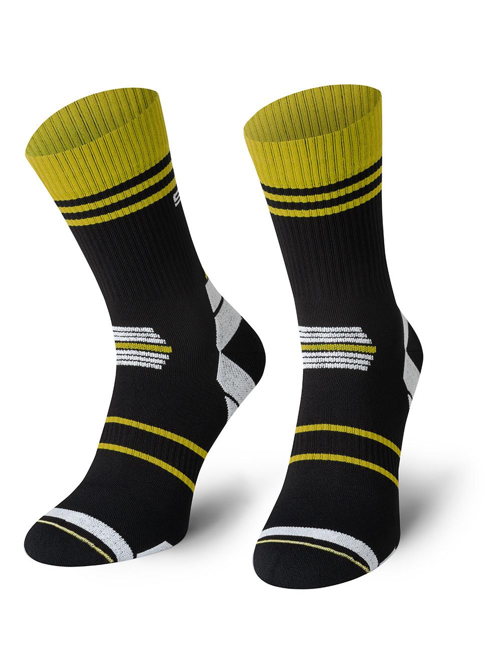 Spaio SPAIO CALZINI DA CORSA POWERFUL BLACK/WHITE/YELLOW