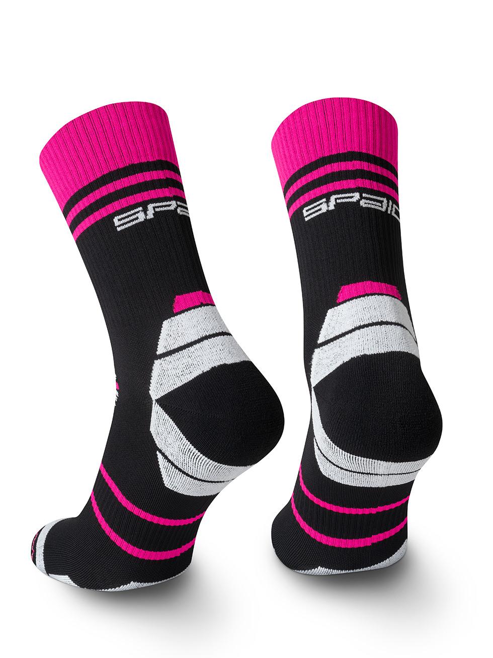 Spaio SPAIO CALZINI DA CORSA POWERFUL BLACK/WHITE/FUXIA Convenienza