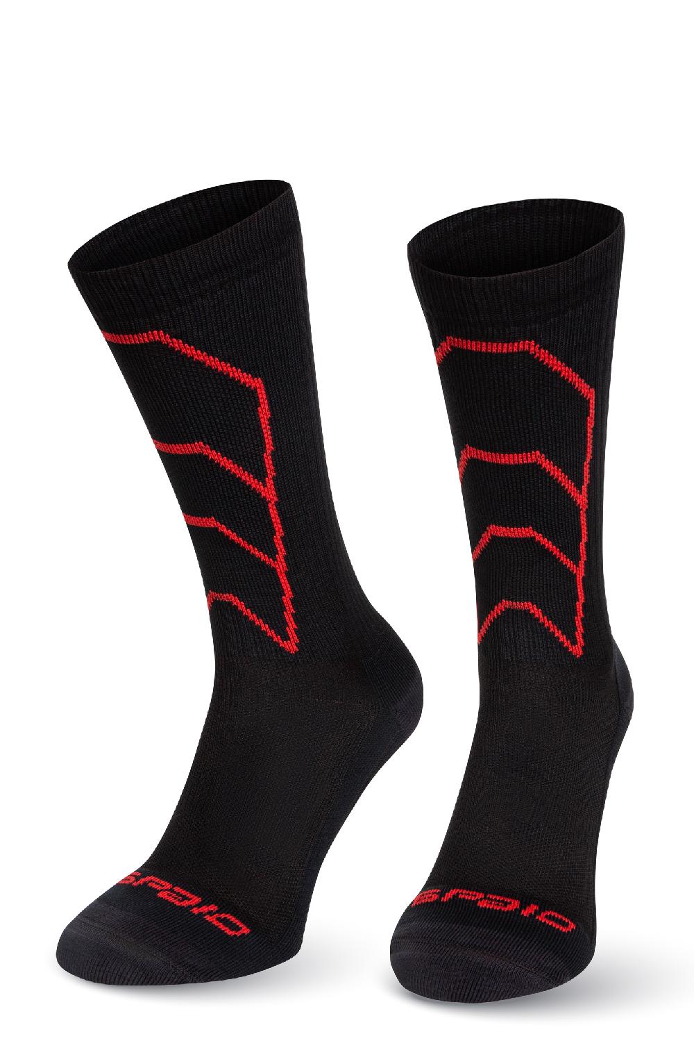 Spaio CALZE A COMPRESSIONE "RAPID" NERO/ROSSO
