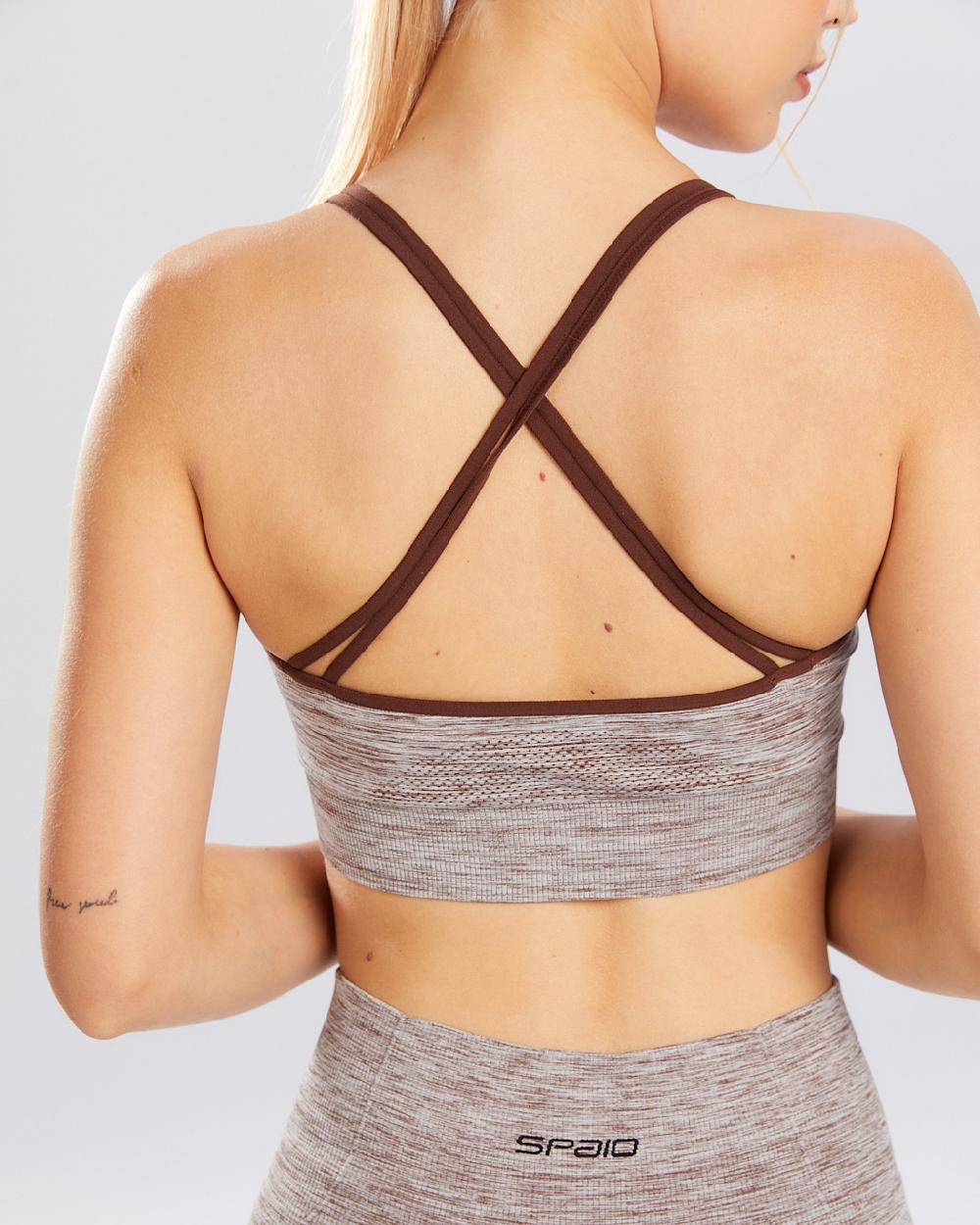 Spaio SPAIO REGGISENO SPORTIVO MELANGE COFFEE Moda