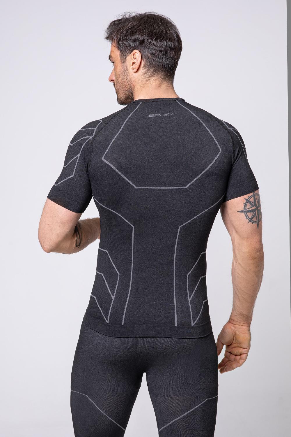 Spaio MAGLIETTA DA UOMO MC "RAPID" NERO/GRIGIO Consegna Veloce