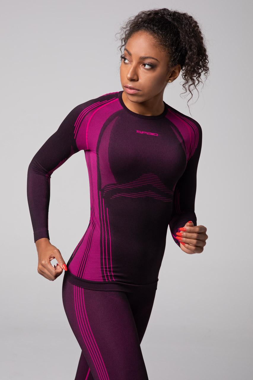 Spaio SPAIO MAGLIA M/L TERMOATTIVA POWERFUL NERO/FUXIA Vendita Calda