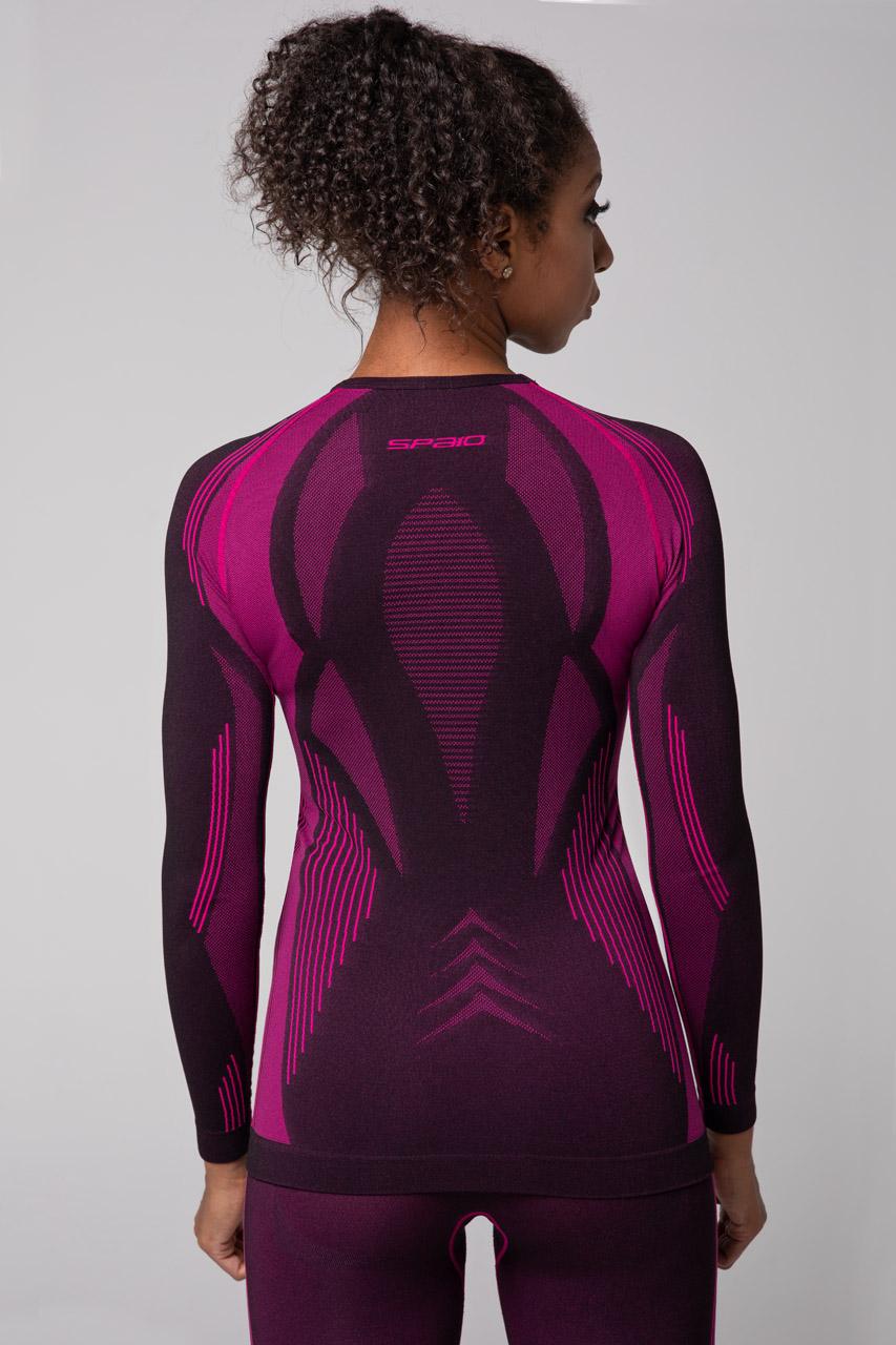 Spaio SPAIO MAGLIA M/L TERMOATTIVA POWERFUL NERO/FUXIA Vendita Calda