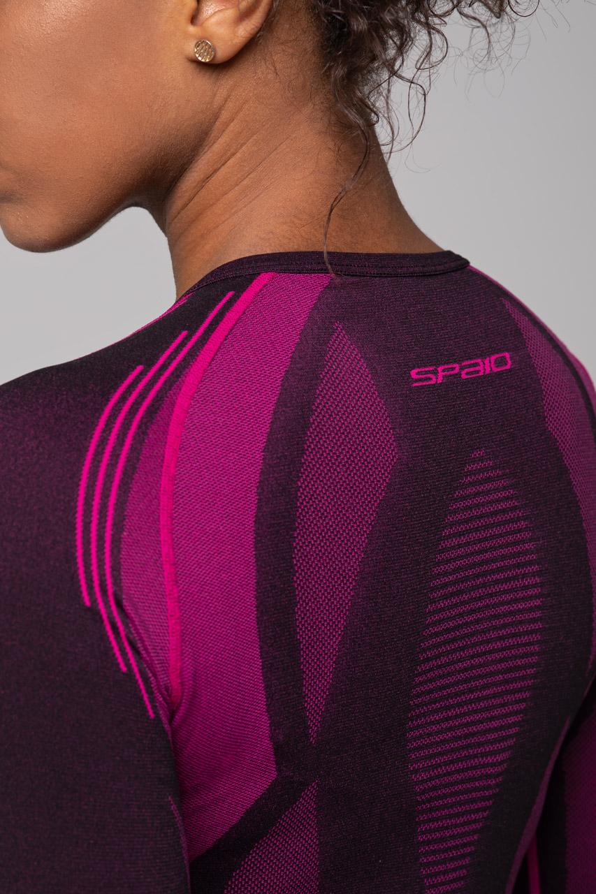 Spaio SPAIO MAGLIA M/L TERMOATTIVA POWERFUL NERO/FUXIA Vendita Calda