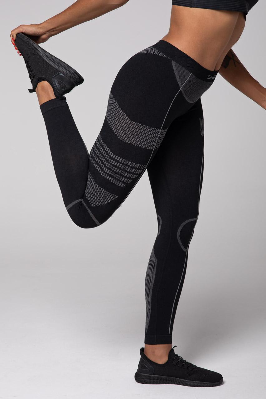 Spaio SPAIO LEGGINS TERMOATTIVI "THERMO-EVO" DONNA NERO/GRIGIO Qualità Garantita