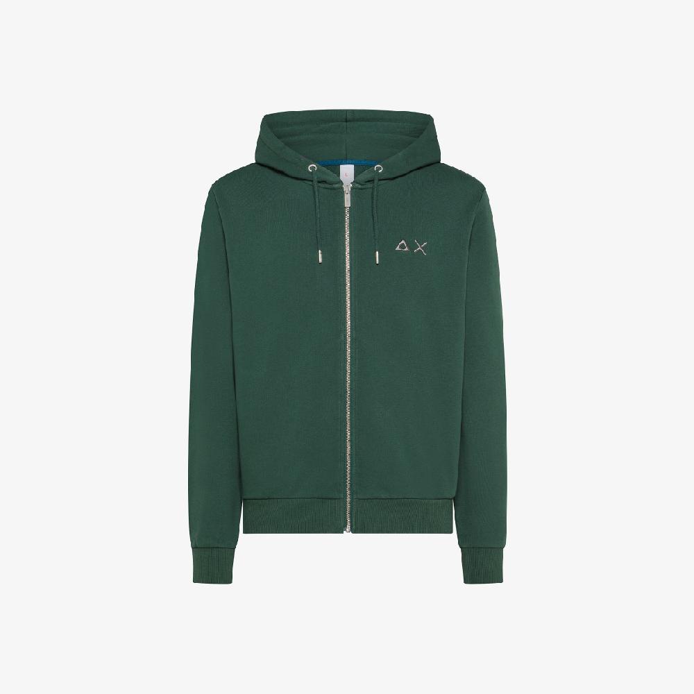 Sun 68 Felpa In Cotone Con Cappuccio E Zip - Uomo Vendita Calda