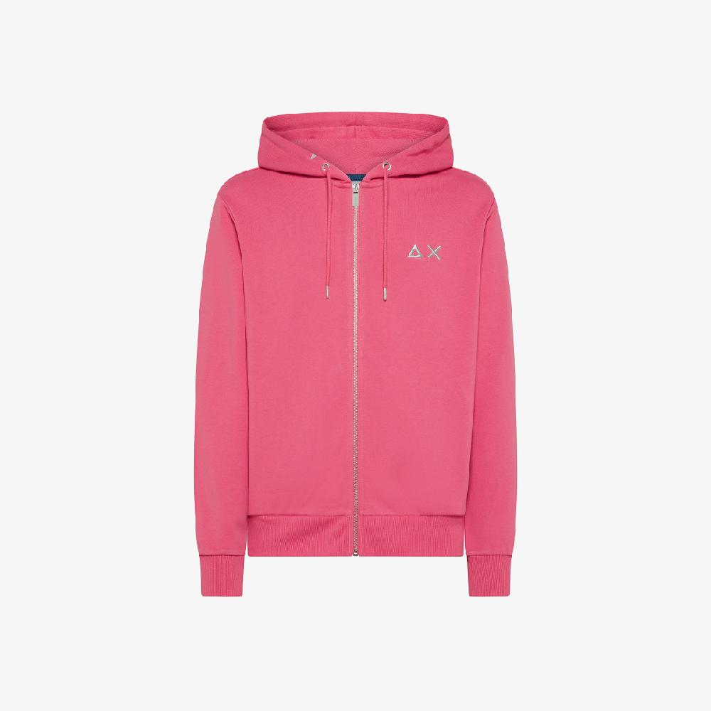 Sun 68 Felpa In Cotone Con Cappuccio E Zip - Uomo Saldi Di Fabbrica