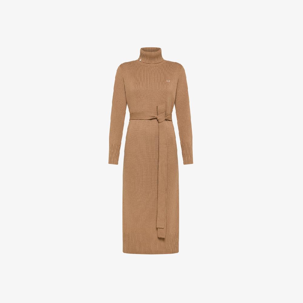 Sun 68 Turtle Neck Dress Solid - Donna