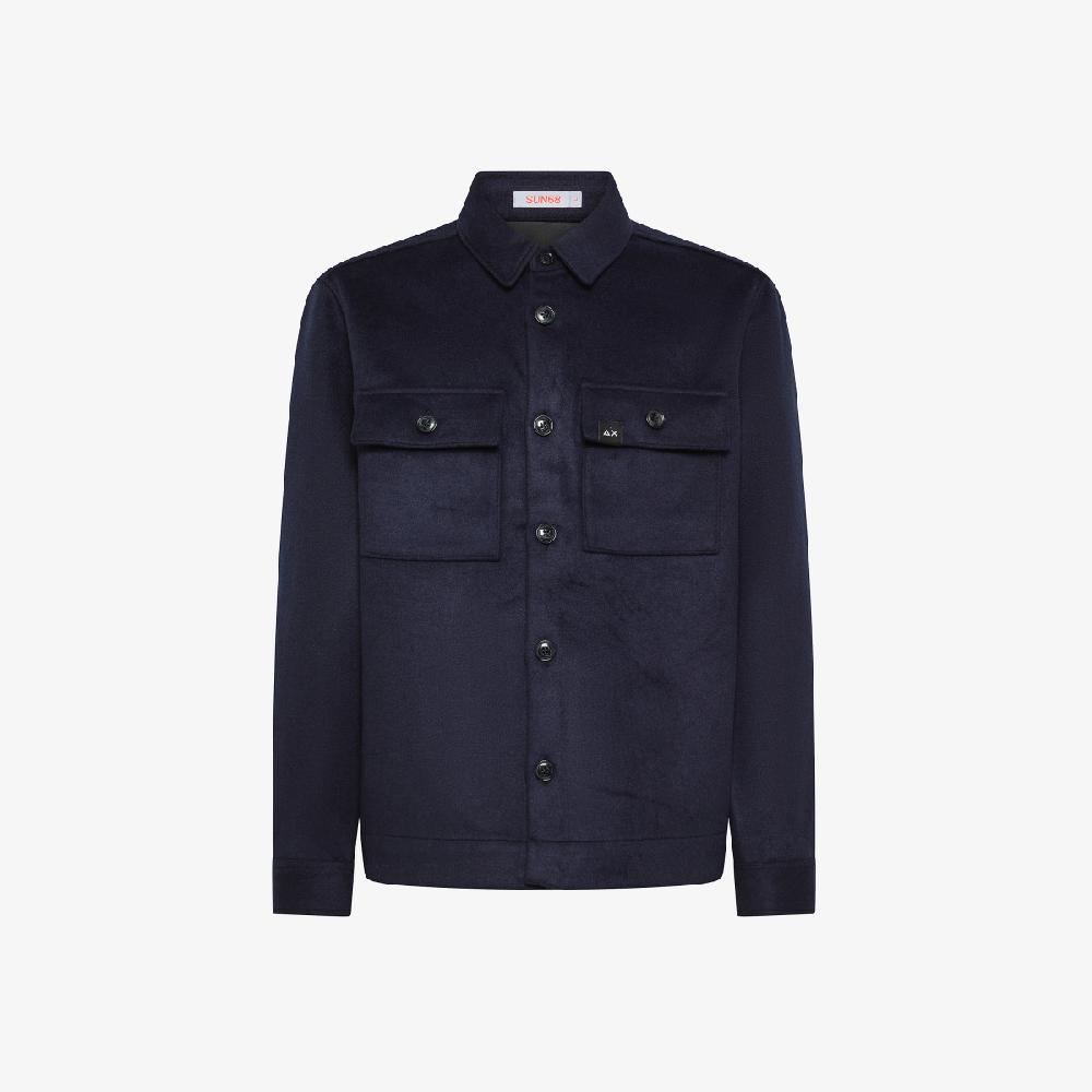 Sun 68 Giacca Overshirt In Lana - Uomo