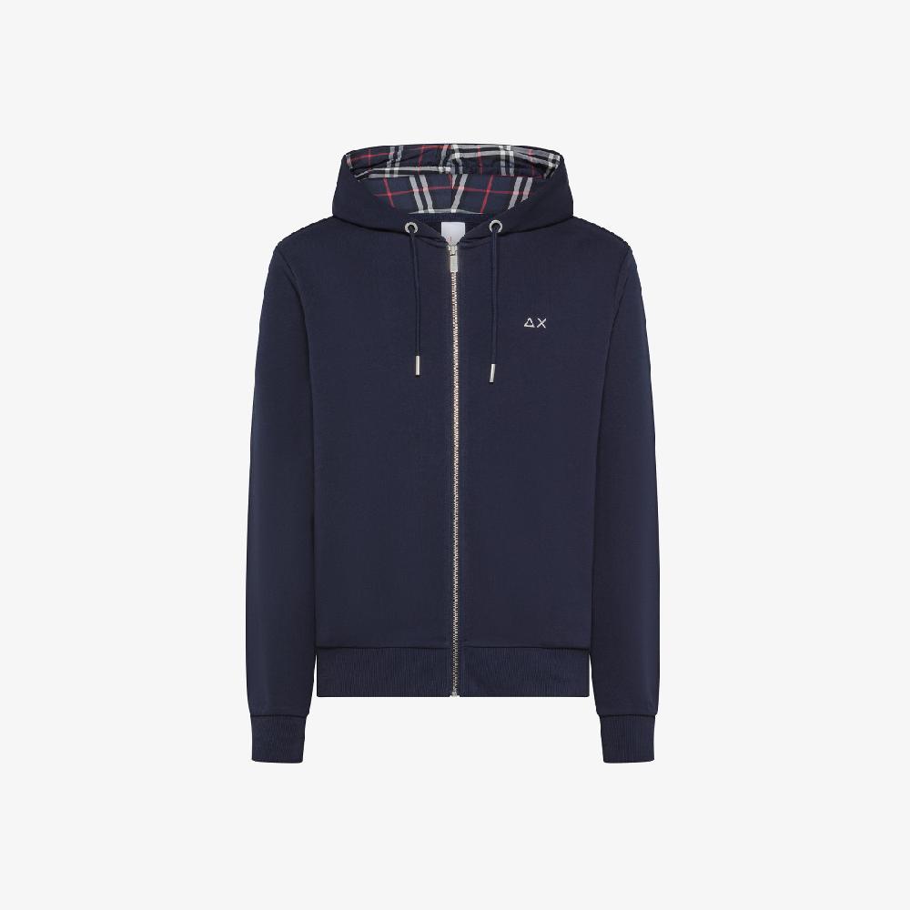 Sun 68 Felpa In Cotone Con Cappuccio E Zip - Uomo